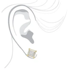 Yellow Gold Plated Silver Diamond Earrings 0.22ct -H'Hen Sale Store yellow gold plated silver diamond earrings 022ct bodye