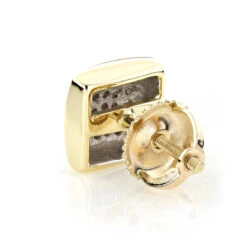 Yellow Gold Plated Sterling Silver Diamond Stud Earrings 0.35ct -H'Hen Sale Store yellow gold plated sterling silver diamond stud earrings 035ct 2